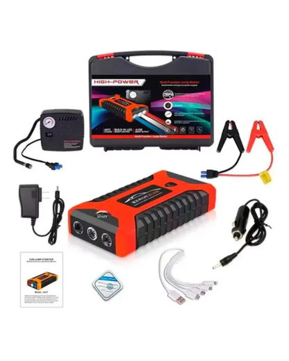 HIGH POWER: Arrancador + compresor + power bank, Kit de Emergencia